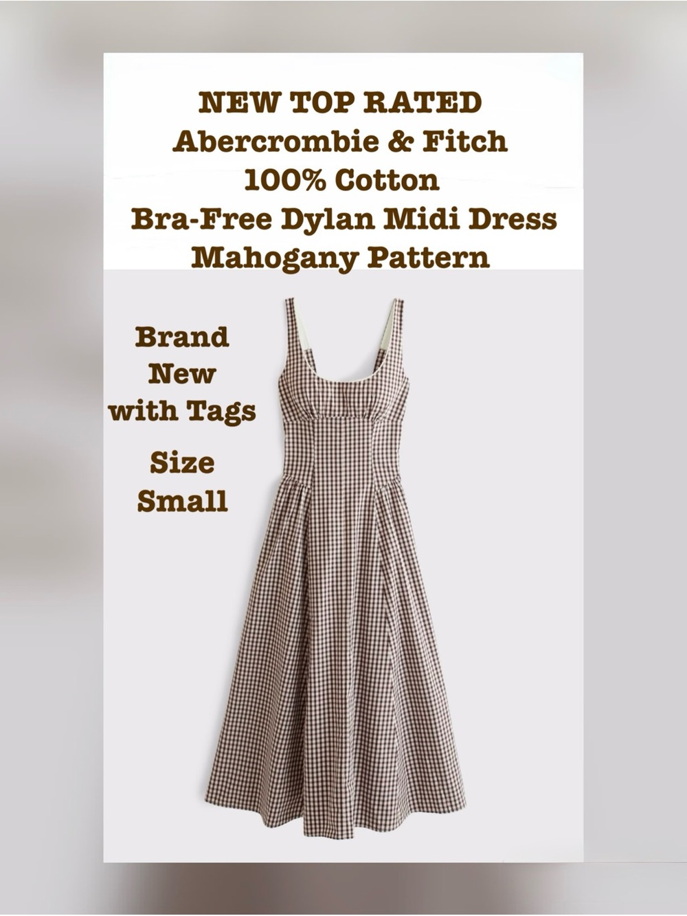 Abercrombie & Fitch Bra Free Dylan Midi Dress Color Mahogany Pattern